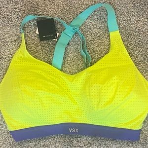 Victoria Secret NWT neon, purple and teal sports bra, 32DD